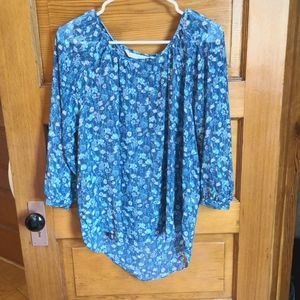 Blue sheer floral blouse Lauren Conrad